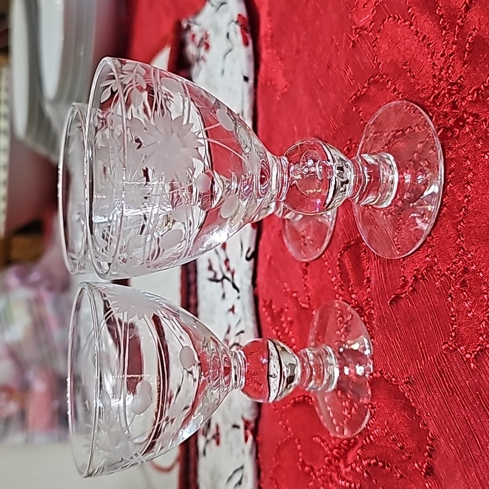 3 Crystal sherry Whisky Glasses